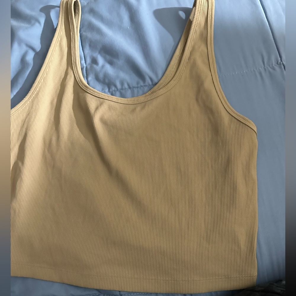 Khaki/Green ribbed tank top from Pacsun